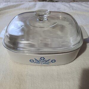 Vintage Corning Ware P-10-B 10 In Casserole Dish W Lid Cornflower Blue USA